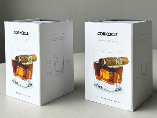 A Pair Of  Corkcicle Cigar Glasses - In Boxes