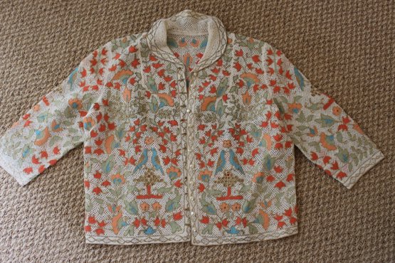 Vintage Small Handmade Crochet / Embroidery Sweater