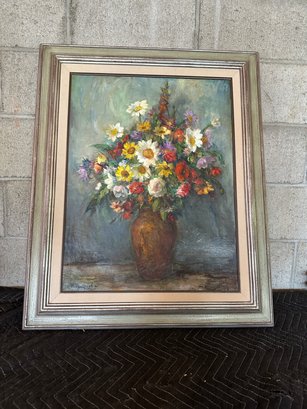 Floral Signed Oil On Canvas Painting