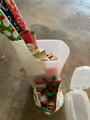 Wrapping Paper Bows And Storage Bin