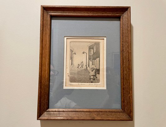Framed Etching 'To School' By Shelia Gilligan, Pencil Signed & Numbered