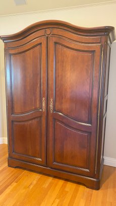 A Classic Two Door Cherry Wood Wardrobe / Entertainment  Made In France By GRANGE