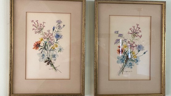 A Pair Of Hand Colored Print Signed Fergusson '56 - 13' X 15'