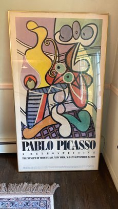A Framed Pablo Picasso Retrospective 1980 Poster 77' X 51'