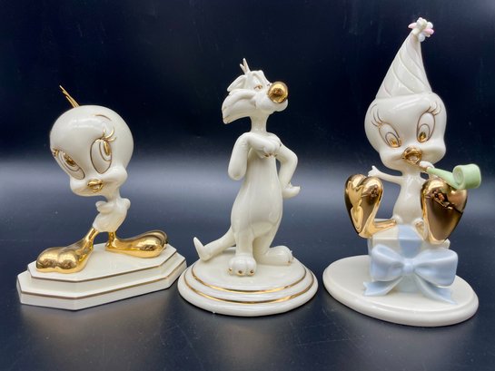Lenox, Tweety And Sylvester- 3 Porcelain Figurines.