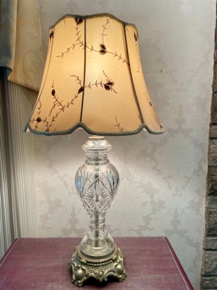 Cristal Glass And Metal Table Lamp.31' Tall