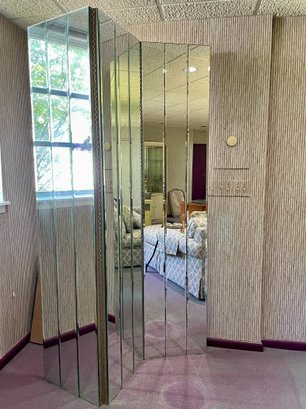 1980' Tri-fold , Very Heavy Room Divider Mirror.