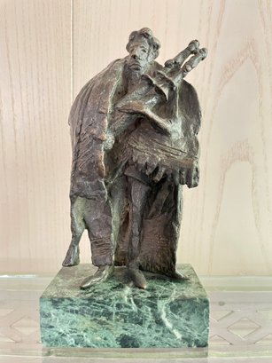 Brutalist Bronze Judaica Sculpture. 8' Tall