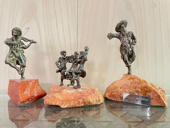 Trio Of Silver Judaica Figurines.