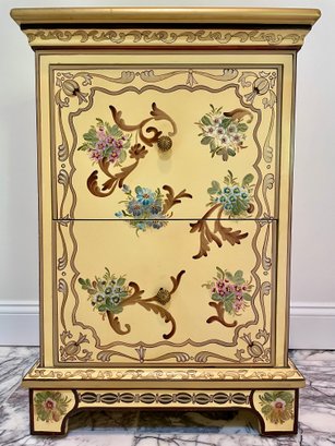 Newer French Style, Painted Two Drawer Chest With A Lift Top Compartment, By Winterthur.