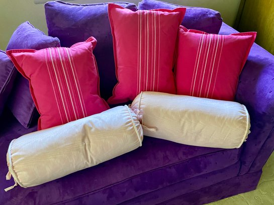 Collection Of Five Throw Pillows.
