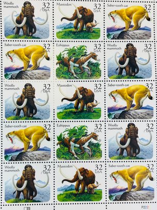 US 32 Cent PREHISTORIC ANIMALS Sheet Of 20 Stamps Sealed