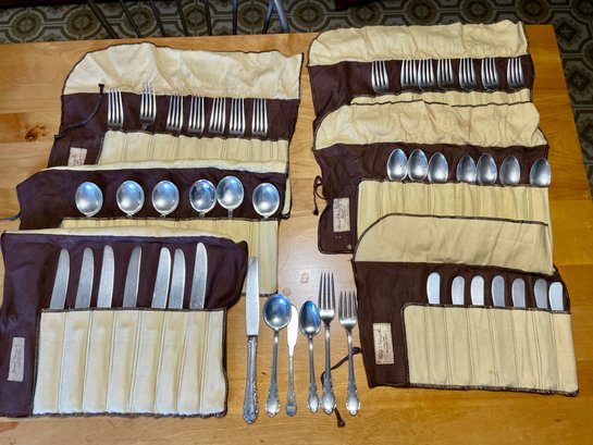 Lunt Modern Victorian,sterling Silver Flatware With Setting For 8.