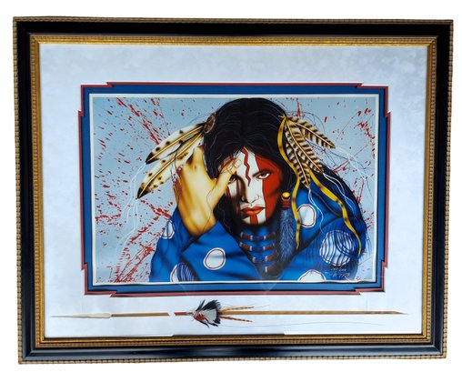 HENRI PETER Hand Signed & Numbered Limited Edition Lithograph Titled REMEMBER WOUNDED KNEE