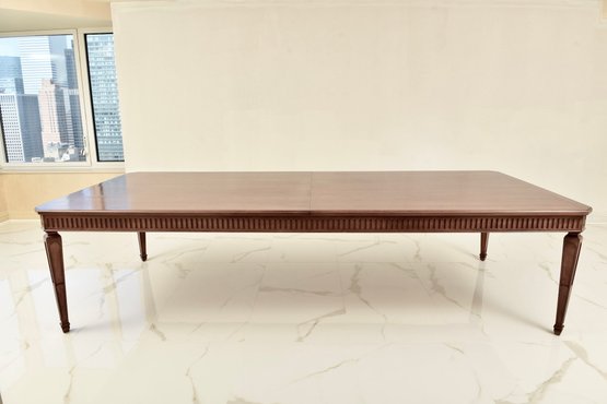Auffray French Dining Table With Two Leaves And Customized Table Pads - Seats 20 People Fully Extended