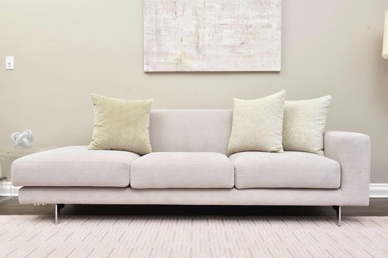 Cliff Young Tina Sofa With Bumper And Three Custom Kravet Couture Throw Pillows