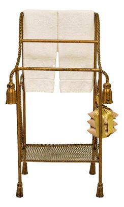 Hollywood Regency Gilded Tassel Towel Rack