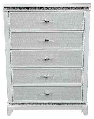 Raymour & Flanigan Carmelita Five Drawer Chest With 3 Way Touch LED Lighting