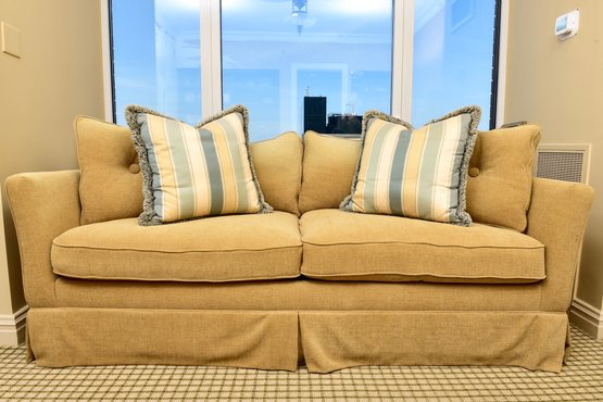 Avery Boardman Two Cushion Sleeper Sofa With Four Throw Pillows
