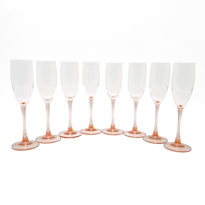 Luminarc La Flute Rosee Pink Stemmed Champagne Flutes - Set Of 8