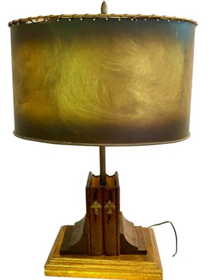 Mid Century Table Lamp In The Form Of Books With Bookends.