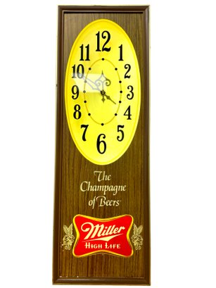 Vintage Miller High Life Electric Advertisement Sign With Clock.