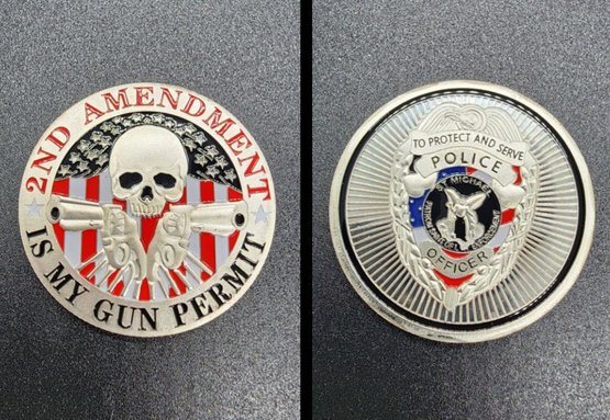 Police 2nd Amendment 2 Sided Challenge Coin