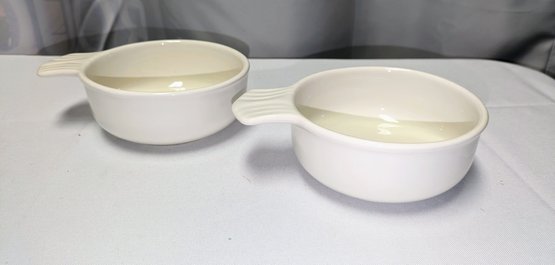 Set Of 2 Vintage White Corning Ware Grab It Bowls