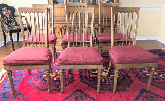 Set Of 6 Vintage MCM Drexel Esperanto Walnut Dining Room Chairs - (1960's)