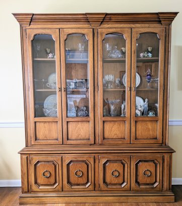 Vintage MCM Drexel Esperanto Walnut China Cabinet - (1960's) - CONTENTS INSIDE ARE NOT INCLUDED