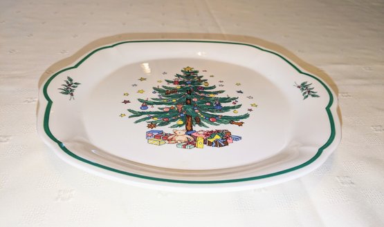 1990's Nikko - Happy Holidays Serving Plate With Handles
