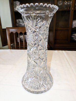 Cut Crystal Vase, Believed To Be American Brilliant Period - Stunning Piece
