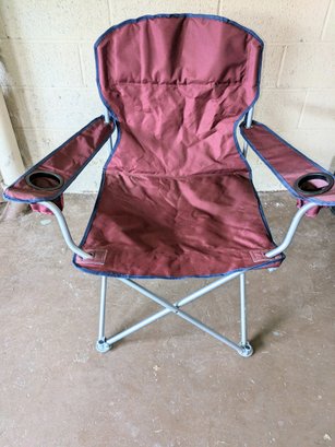 Folding Arm Chair With 2 Net Cup Holders
