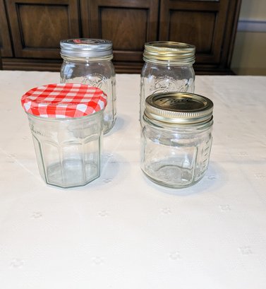 Set Of 4 Various  Glass Storage Containers