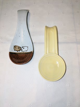 Lot Of Two Ceramic Spoon Rests