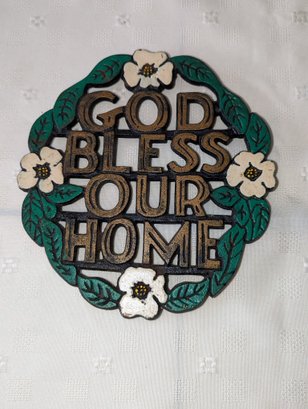 Wilton 'God Bless Our Home' Cast Iron Trivet
