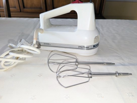 Kitchen Aid White Ultra Power Electric Control Hand Mixer