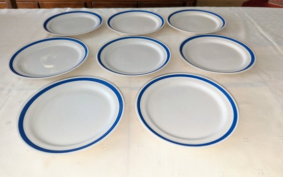 8 Vintage The Cellar For Macy's Stoneware Plates - Baldwin Blue