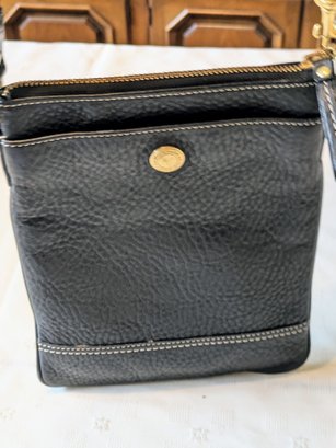 Authentic Black Pebble Leather Coach Crossbody Bag