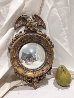 Small Convex Federal Style Mirror With Eagle