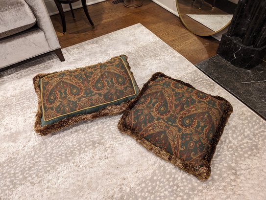 Collection Of Two Down Filled Throw Pillows
