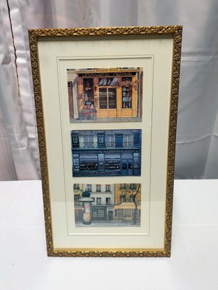 Gold Framed Triple Paris Prints