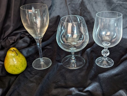 Collection Of Three Crystal Stemware Glasses #9