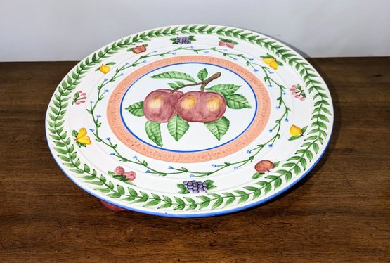 Vintage Strata Fresh N Fruity Footed Cake Plate