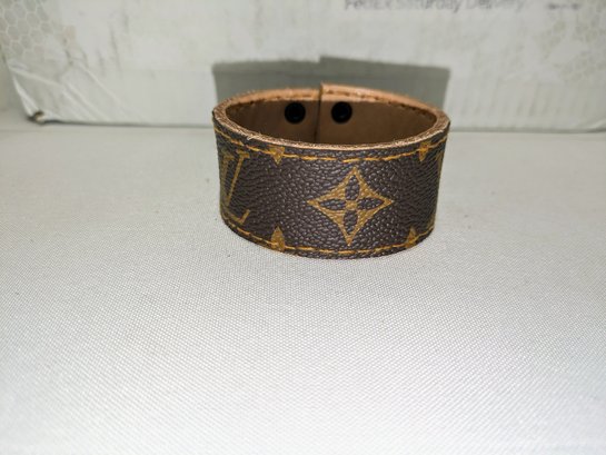 Artisan Repurposed Louis Vuitton Bracelet With Lock