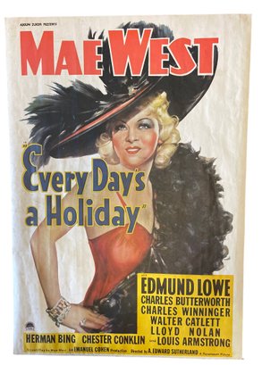 Original Mae West Movie Poster 'Every Day's A Holiday'