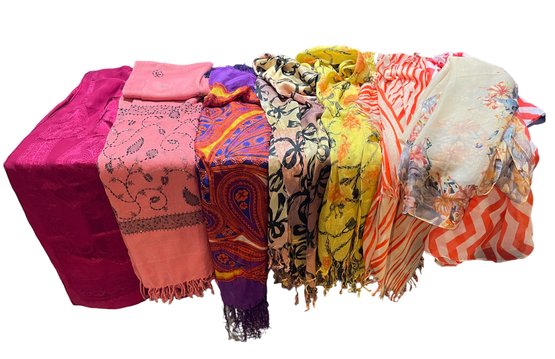 Grouping Of Long Summer Weight Scarves