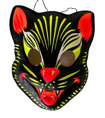 Vintage Kids Halloween Scary Cat Mask