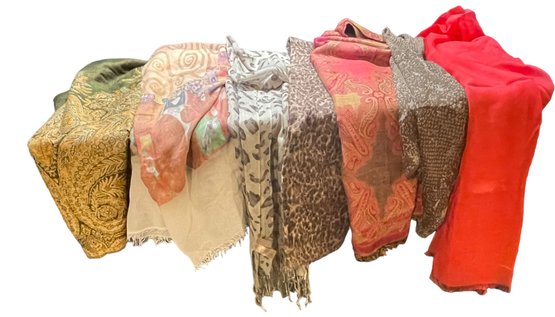 Grouping  Of Large Fall Weight Scarves