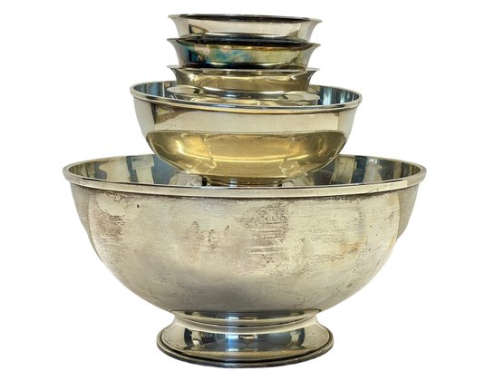 Collection Of Vintage Sterling Silver And Paul Revere Design Silverplate Bowls